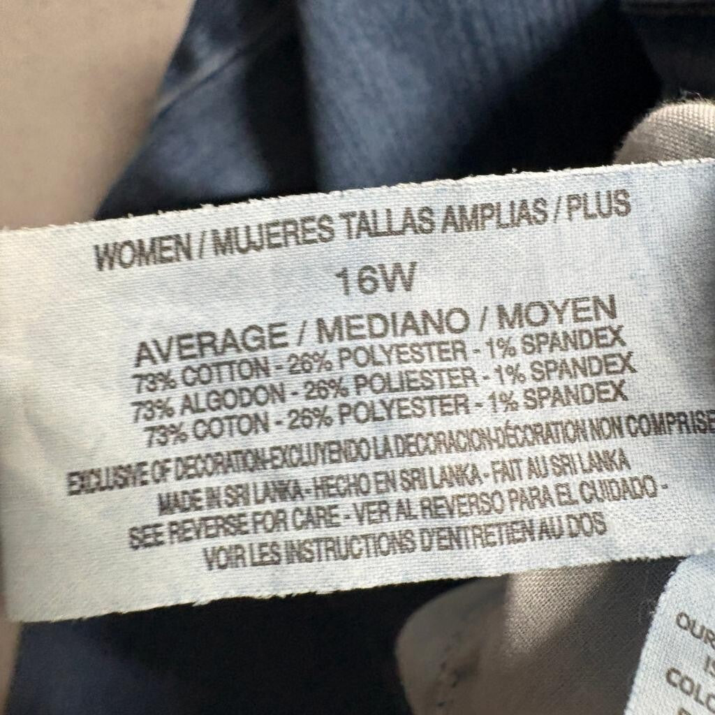 Gloria Vanderbilt Amanda Jeans Womens 16W Blue Denim Classic Straight Leg