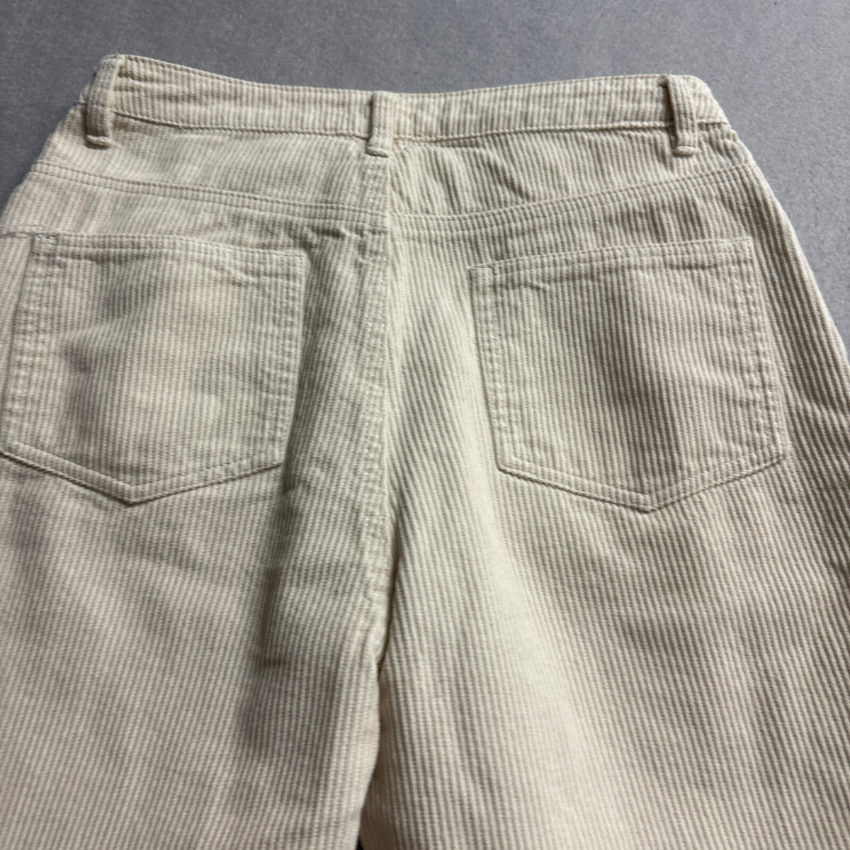 Beige Botany Corduroy Pants Womens Small Beige Cream Wide Leg High Rise Cotton