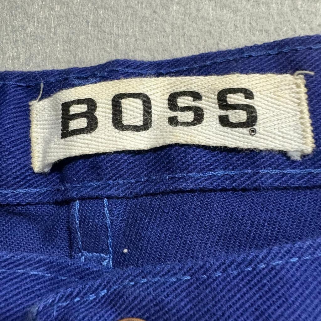Vintage Boss Jeans Mens 38M Royal Blue Denim Pants Made in USA Workwear