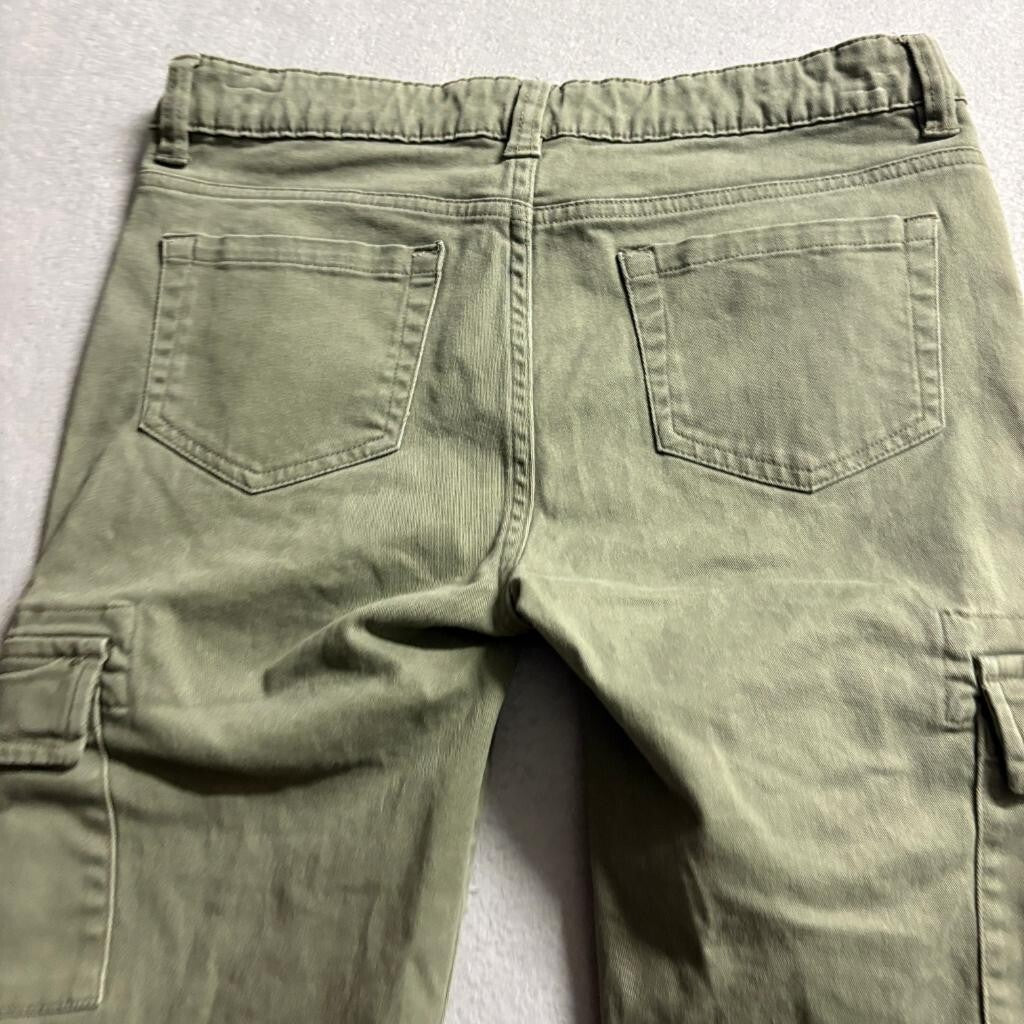 Canyon River Blues Cargo Pants Womens 14 Green Utility Skinny Ankle Zip Stretch