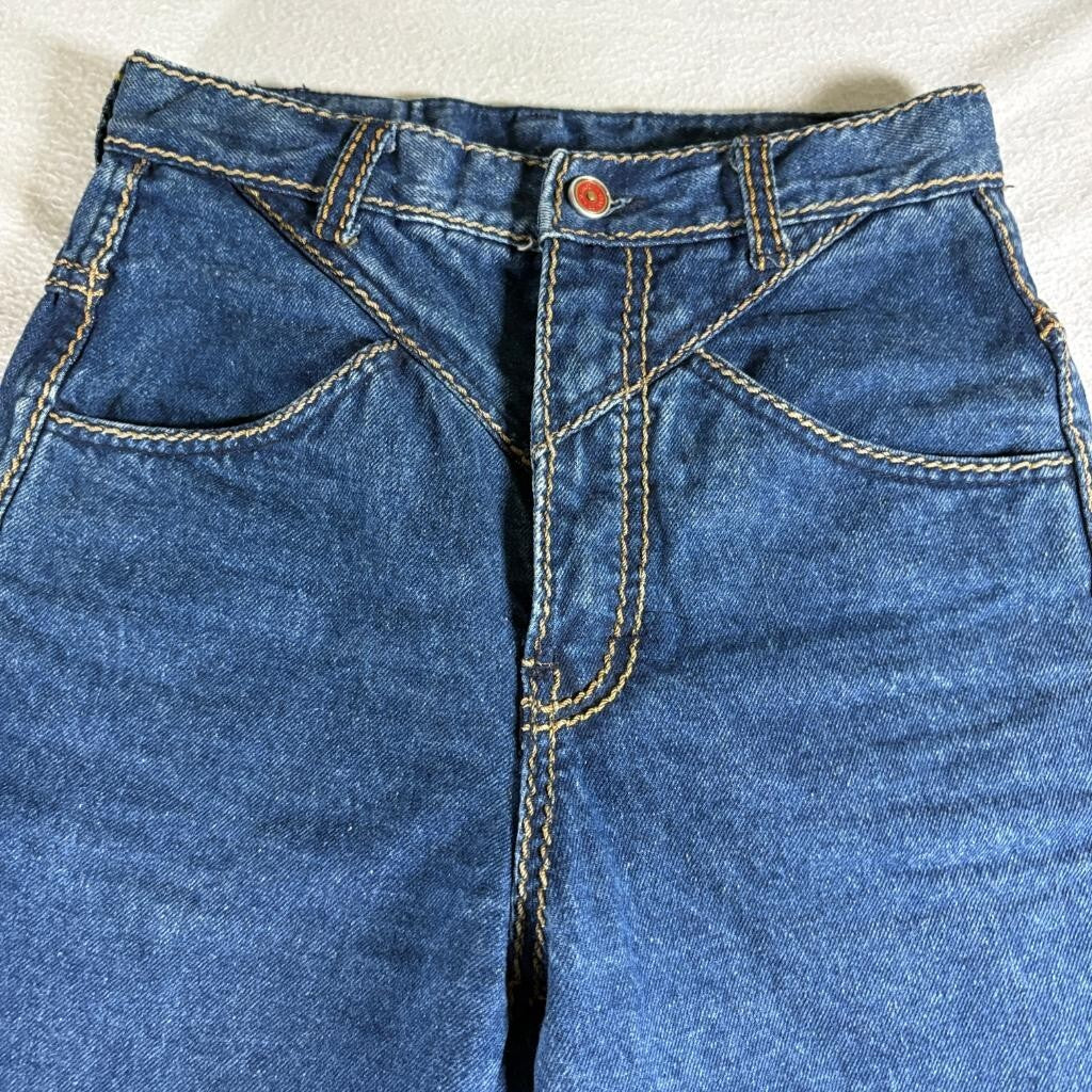 Vintage Jeanjer Jeans Womens 7/8 High Rise Western Yoke Tapered Leg Denim Blue