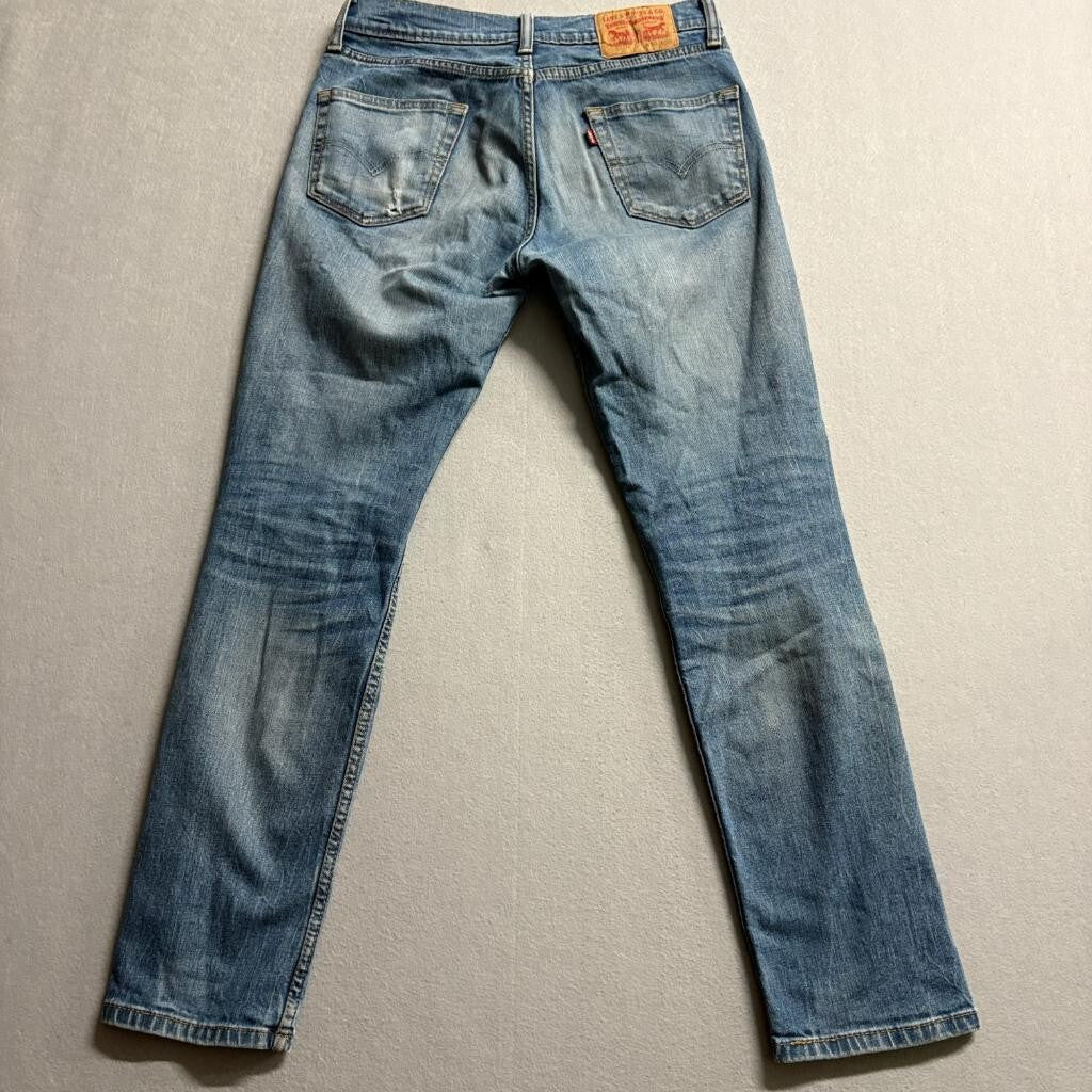 Levis 511 Slim Jeans Mens 30x30 Blue Denim Distressed Faded Workwear