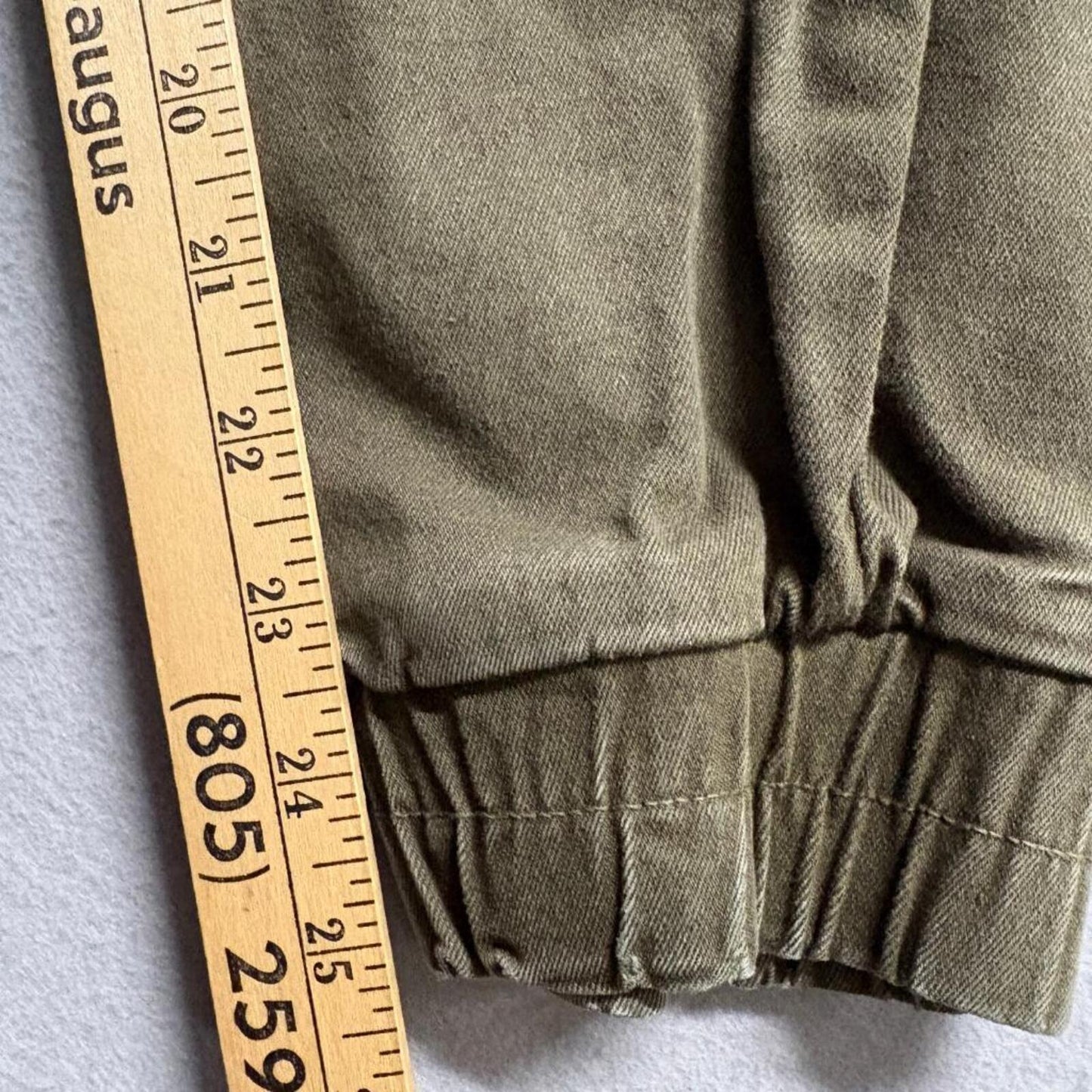 Bershka Jogger Pants Womens Small Green Cotton Stretch Elastic Waist Cargo Style