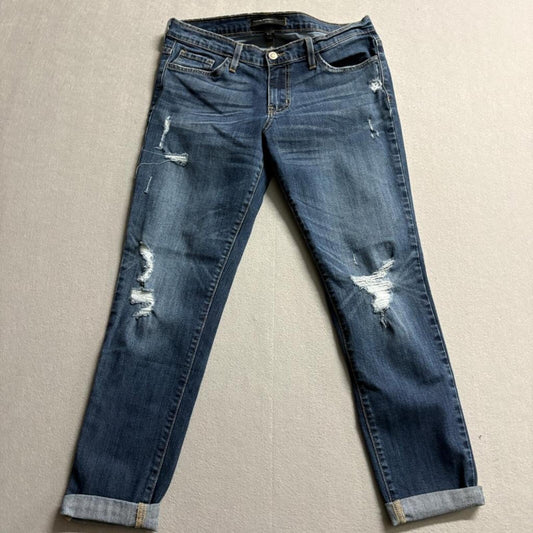Flying Monkey Platinum Distressed Boyfriend Jeans Womens Size 27 Blue Denim USA