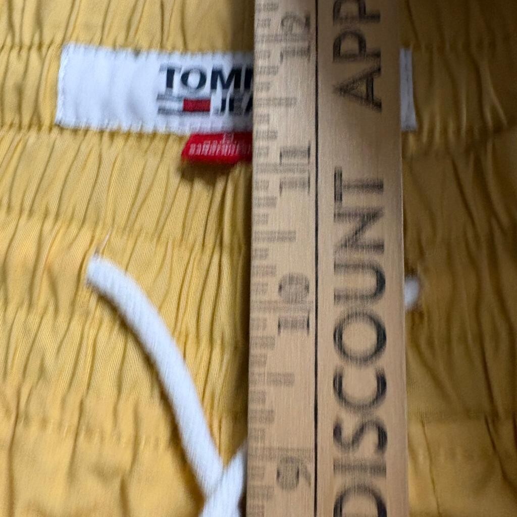Tommy Jeans Womens Cargo Jogger Pants Medium Yellow Cotton Drawstring Utility