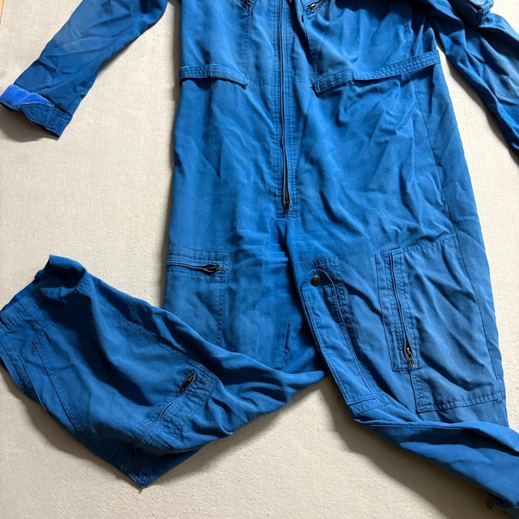 Gibson Barnes Flight Suit Blue Nomex IIIA Flame Resistant Coveralls Size 46