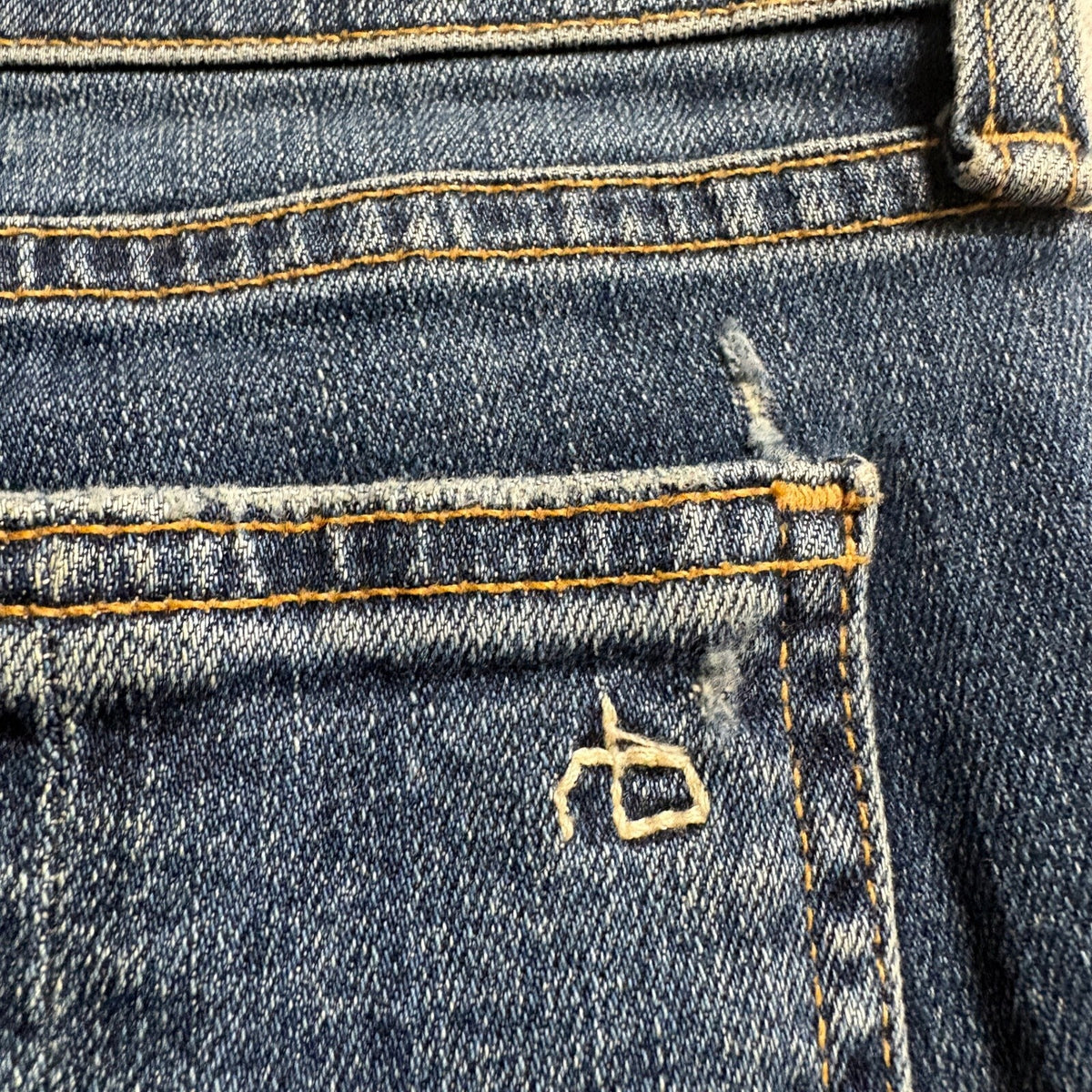 Rag & Bone JEAN Womens Size 29 Skinny Jeans Distressed Blue Raw Hem La Paz