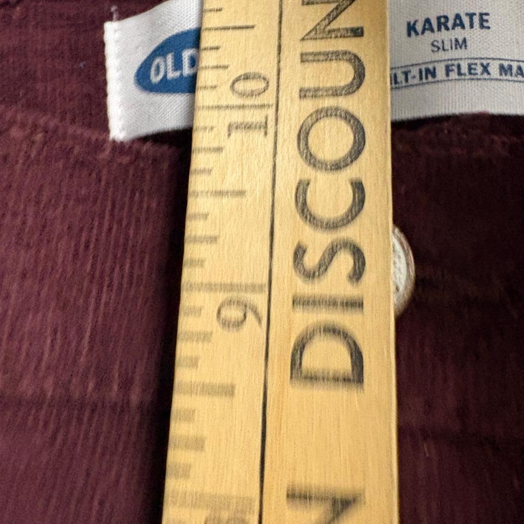 Old Navy Karate Slim Corduroy Pants Boys Size 14 Burgundy Built-In Flex Max