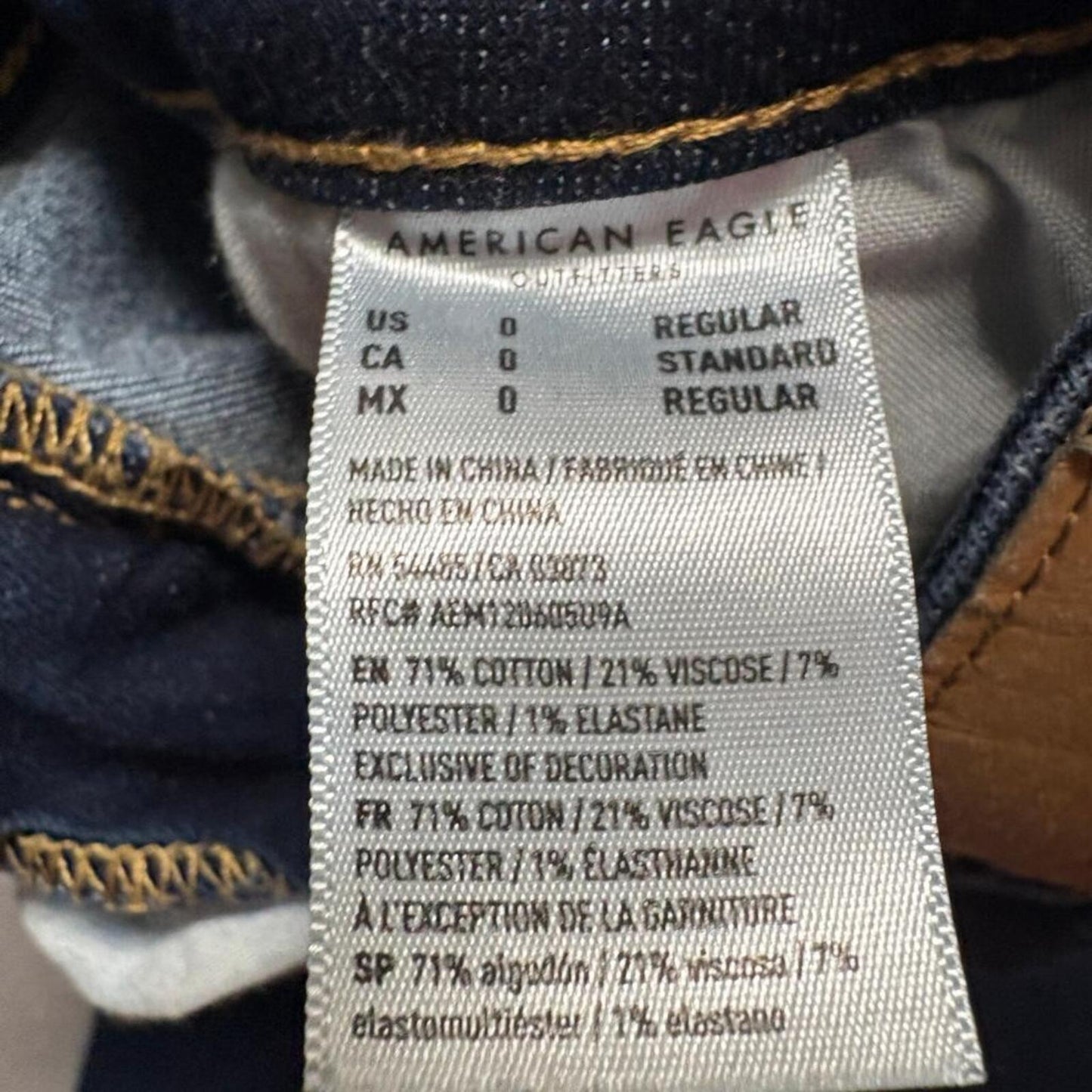 American Eagle Next Level Stretch Jegging Jeans Womens Size 0 Regular Dark Wash