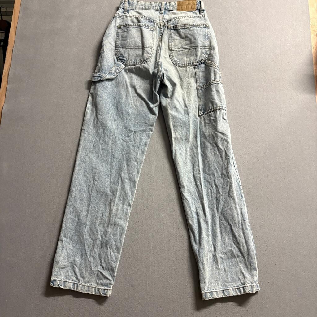 Cotton On Carpenter Jeans Womens US 4 Light Wash Blue Denim High Rise Straight