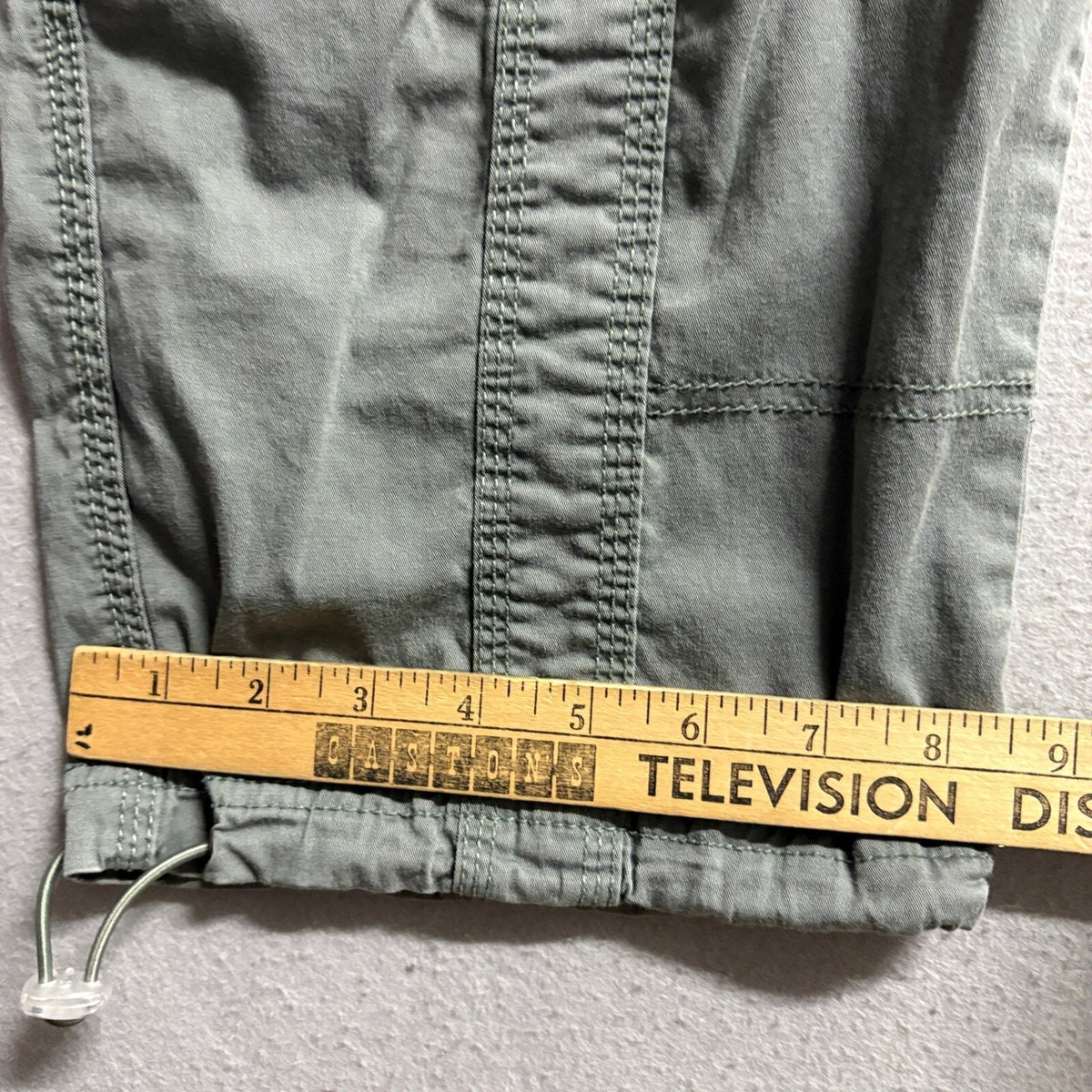 Style & Co Petite Cargo Pants Womens 14P Green Capri Cropped Drawstring Hem
