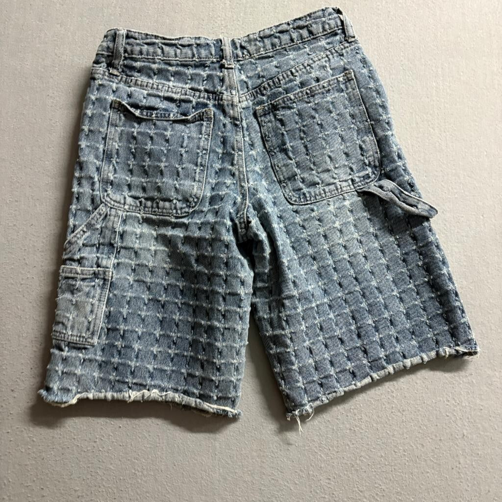 Forever 21 Premium Denim Distressed Jean Shorts Womens 26 Blue Cut Off Bermuda