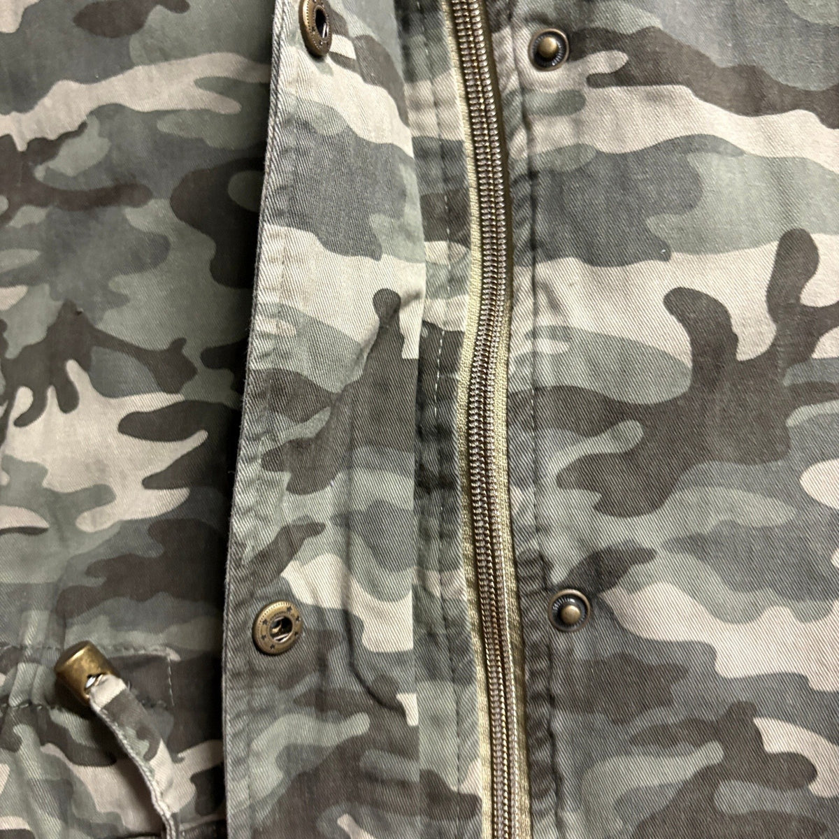 Faded Glory Camo Utility Jacket Womens XL Green Camouflage Hooded Parka Coat