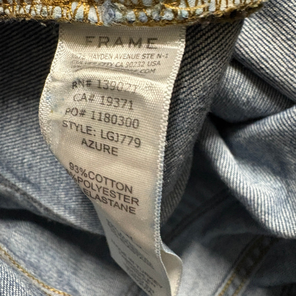 FRAME Denim Le Garcon Slim Boyfriend Jeans Womens Size 28 Azure Distressed Blue
