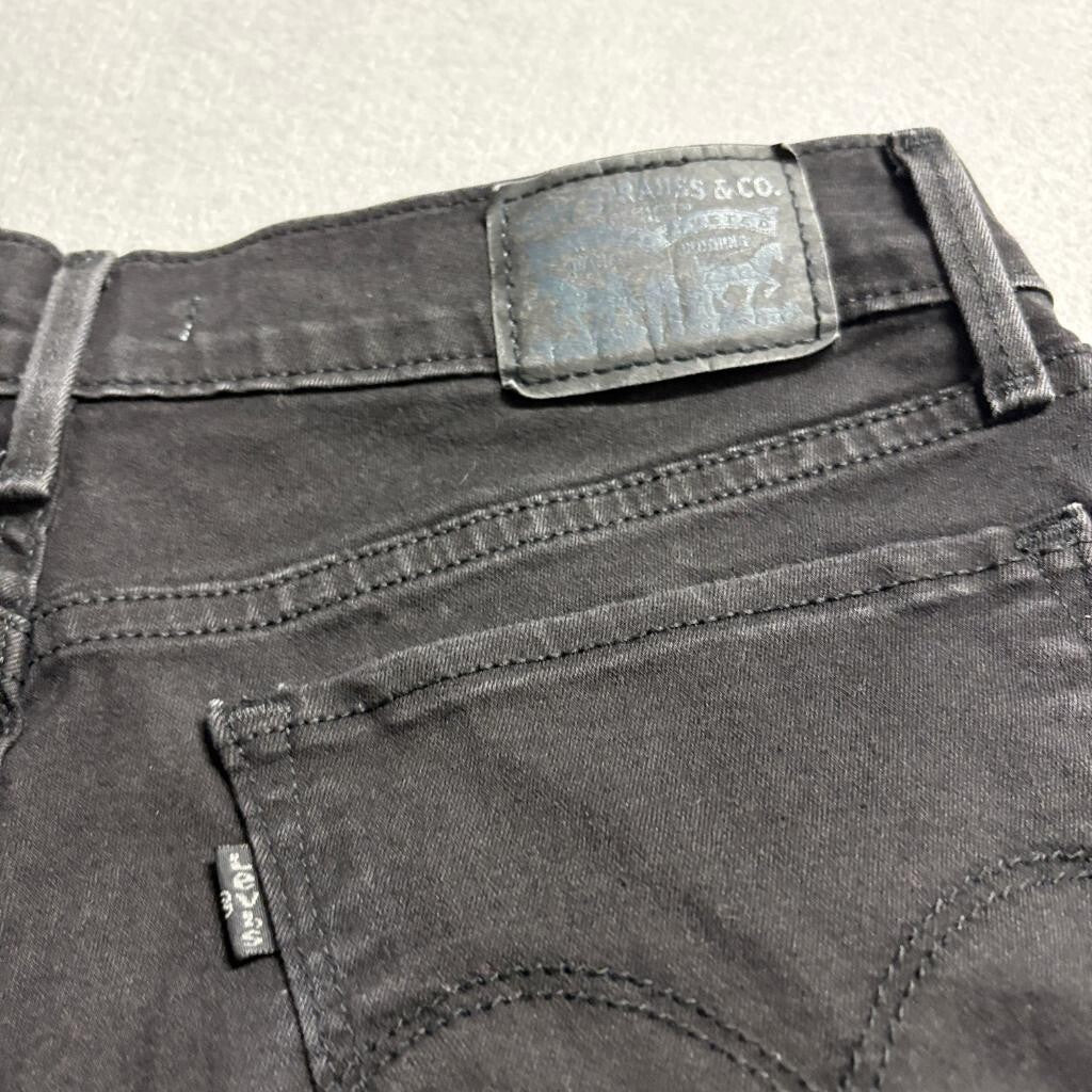 Levis 710 Super Skinny Jeans Womens 29x30 Black Denim Mid Rise Stretch