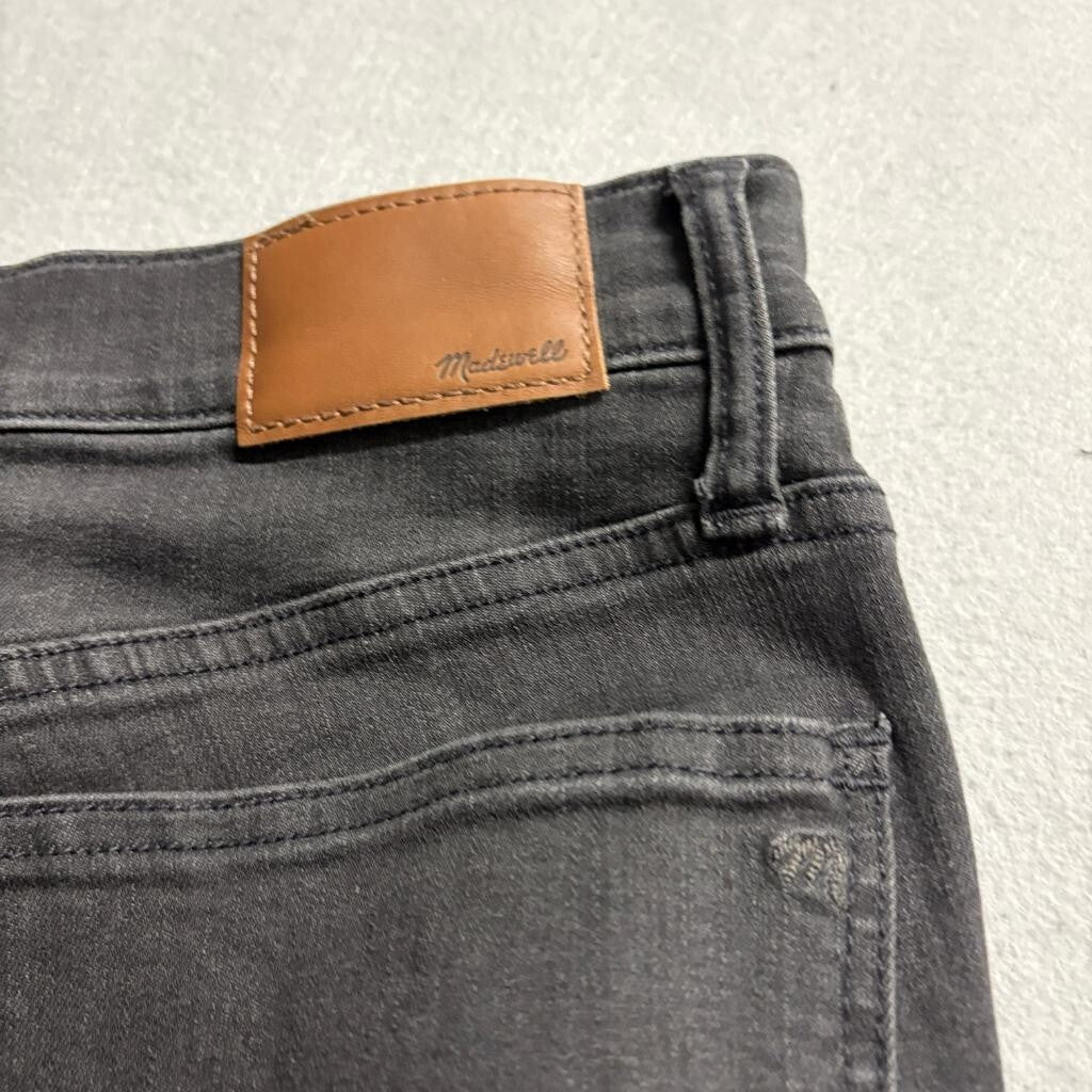 Madewell 9 High Rise Skinny Jeans Womens 29 Black Distressed Raw Hem Denim