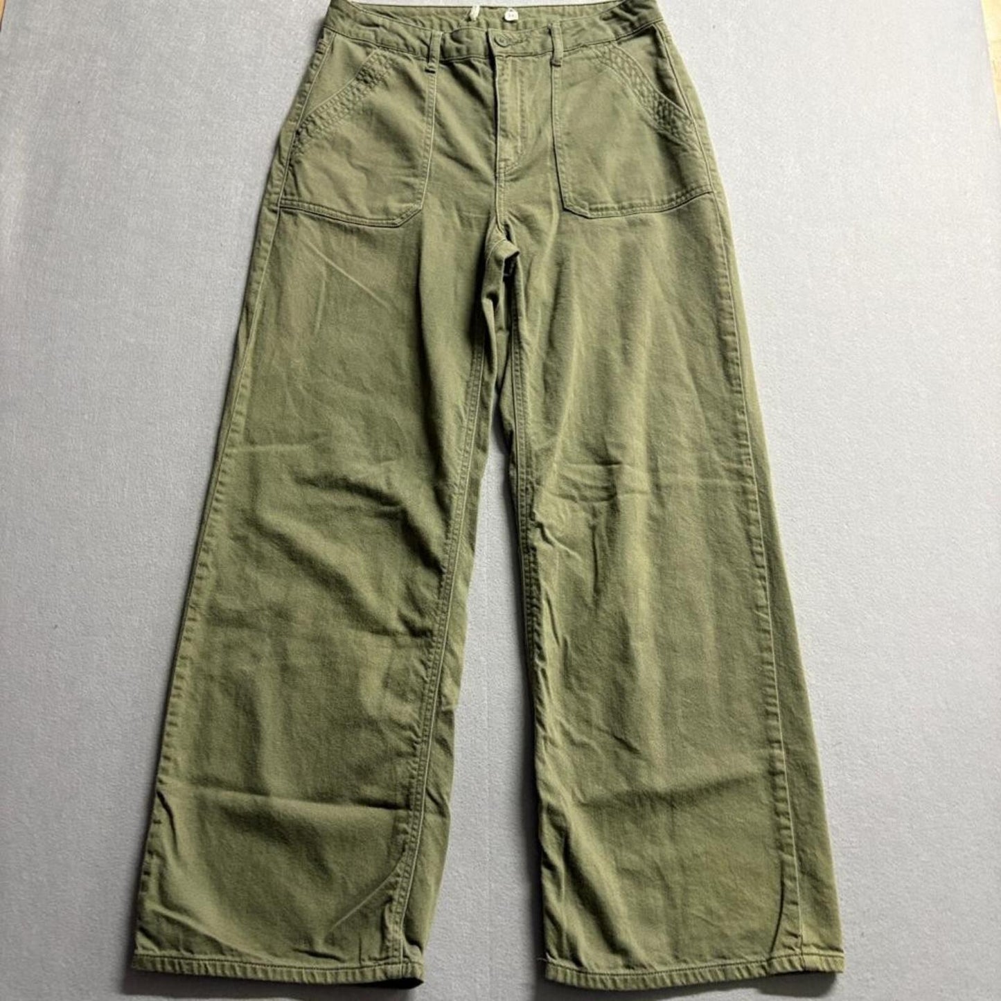 Universal Thread Womens Wide Leg Utility Pants Size 9 Olive Green Cotton Blend