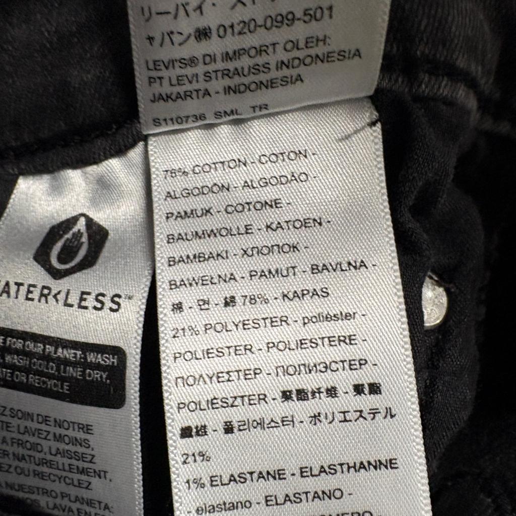 Levi's 724 High Rise Straight Jeans Womens Size 30x32 Black Denim Stretch