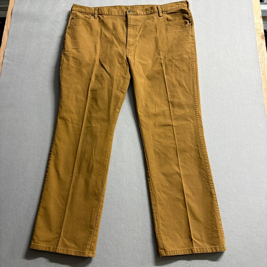 Genuine Dickies Men 42x30 Brown Canvas Utility Work Pants Carpenter Stretch