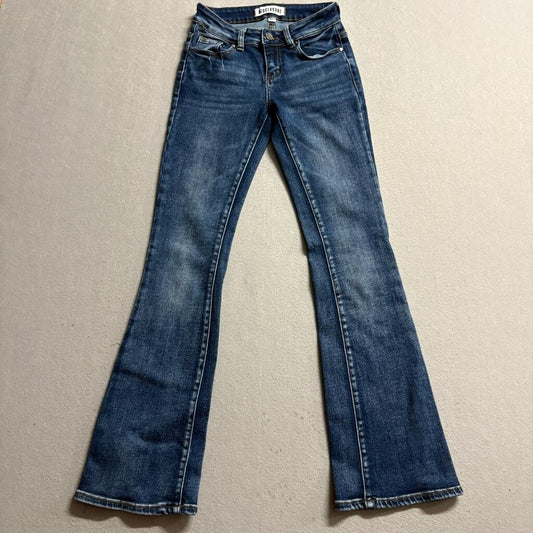 Disclosure Flare Jeans Womens Size 0/24 Blue Denim Stretch Mid Rise