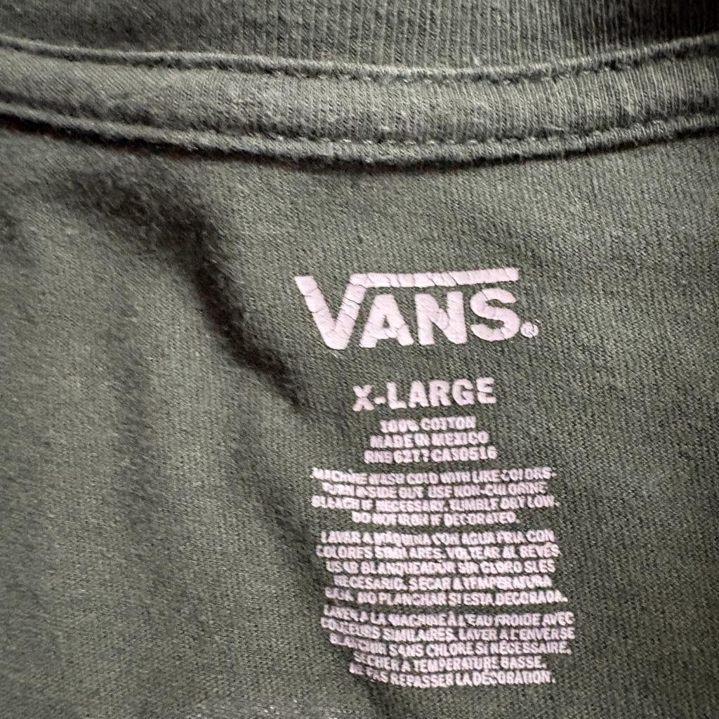 Vans Takin the High Road Long Sleeve Shirt Mens XL Green Graphic Skate T-Shirt