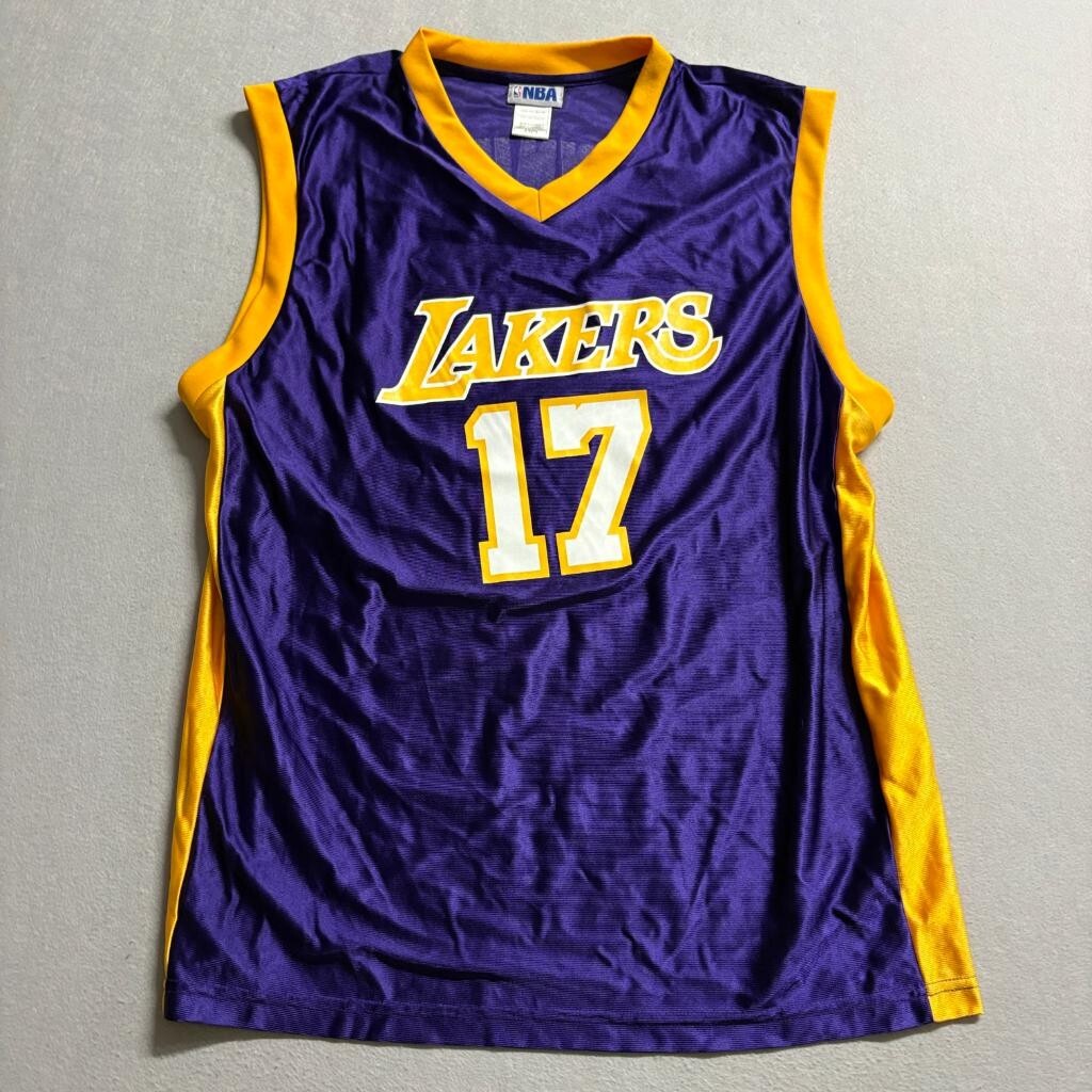 Andrew Bynum Los Angeles Lakers NBA Jersey Mens XL Purple Gold 17 Basketball