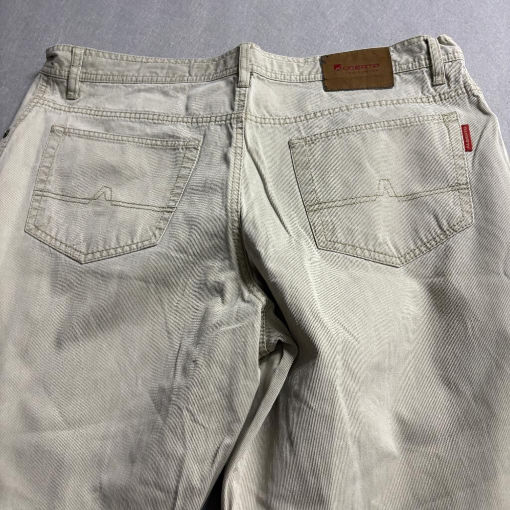 Alberto Tim Corduroy Pants Mens 54 Beige Fine Cotele Straight Leg Cord Pants