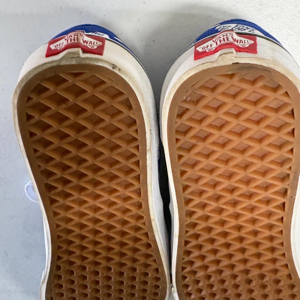 Vans Authentic Off The Wall Logo Print Blue Canvas Sneakers Mens Size 10