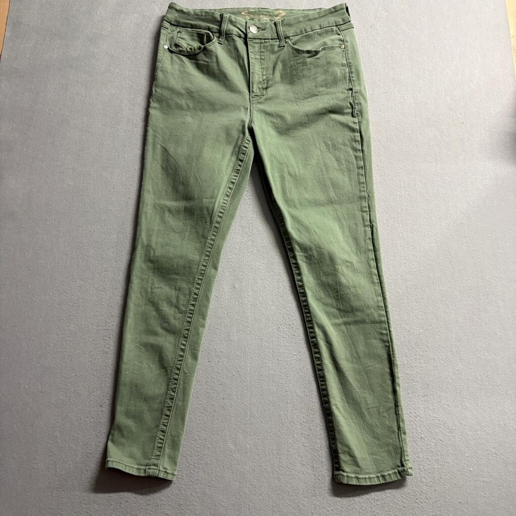 Seven7 High Rise Skinny Jeans Womens Size 14 Olive Green Stretch Denim Pants