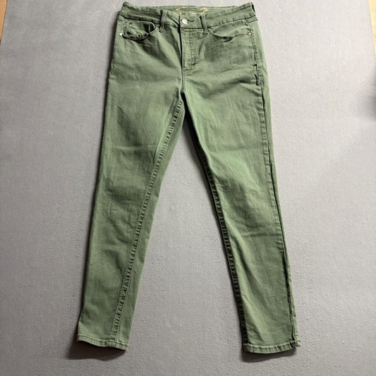 Seven7 High Rise Skinny Jeans Womens Size 14 Olive Green Stretch Denim Pants