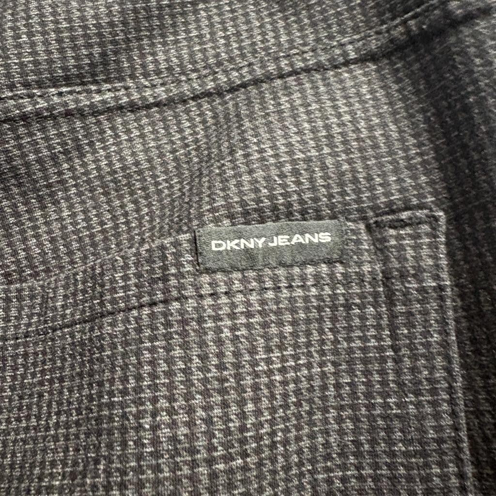 DKNY Jeans Womens Pants Size Medium Gray Houndstooth Stretch Skinny Leg Ankle