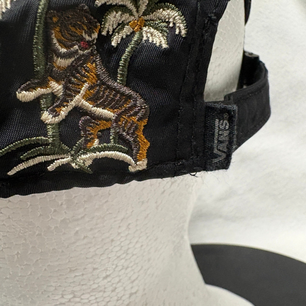 Vans California Tiger Palm Tree Embroidered Baseball Cap Hat Black Strapback OS - Photo 5