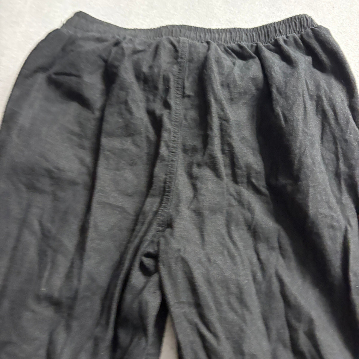 Briggs Womens Linen Blend Pants Medium Black Drawstring Elastic Waist Wide Leg