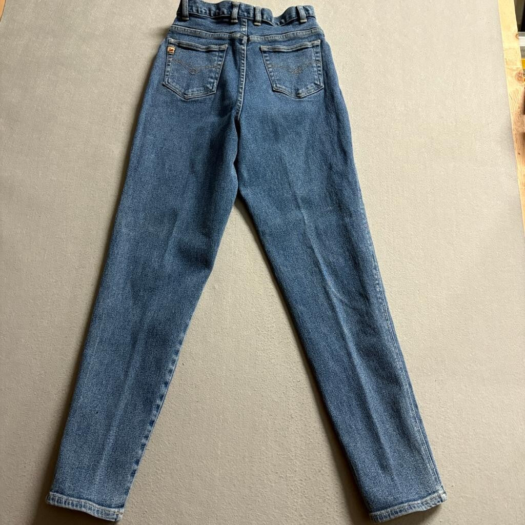 Gloria Vanderbilt Signature Label Jeans Womens 10 Long Blue Denim High Rise Mom