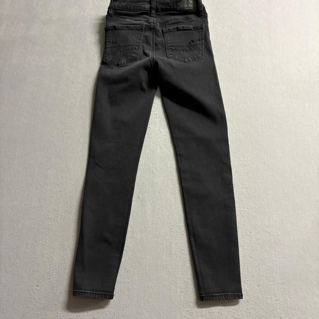 American Eagle Ne(x)t Level Stretch Skinny Jeans Womens 0 Short Black Denim