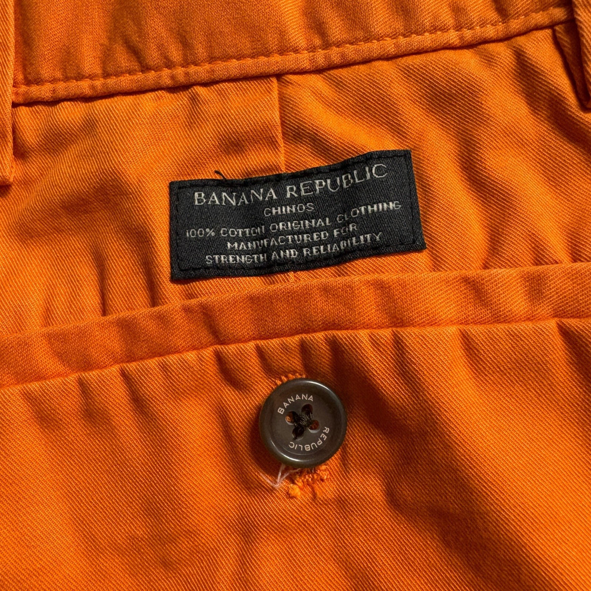 Banana Republic Chino Shorts Mens Size 29 Orange Cotton Casual Flat Front