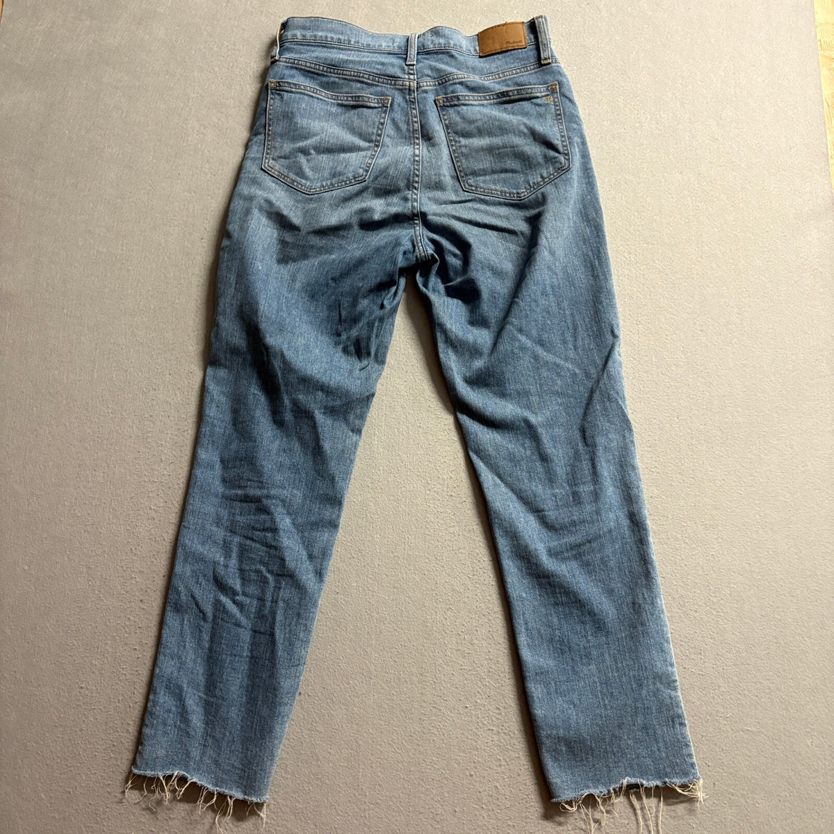 Madewell The Perfect Vintage Jean Womens 27 Blue Distressed Raw Hem High Rise