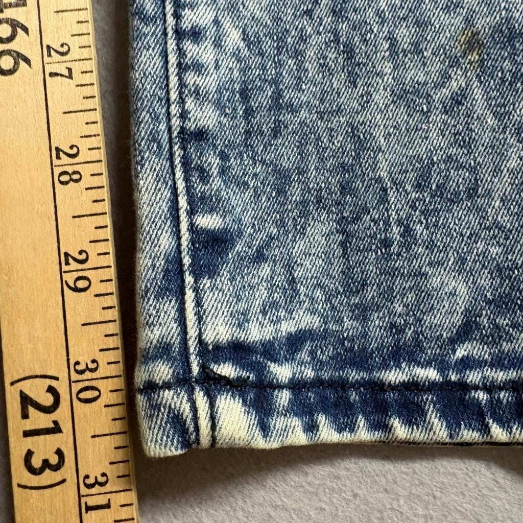 One Point One Biker Jeans Mens 18 Acid Wash Blue Denim Moto Ribbed Stretch