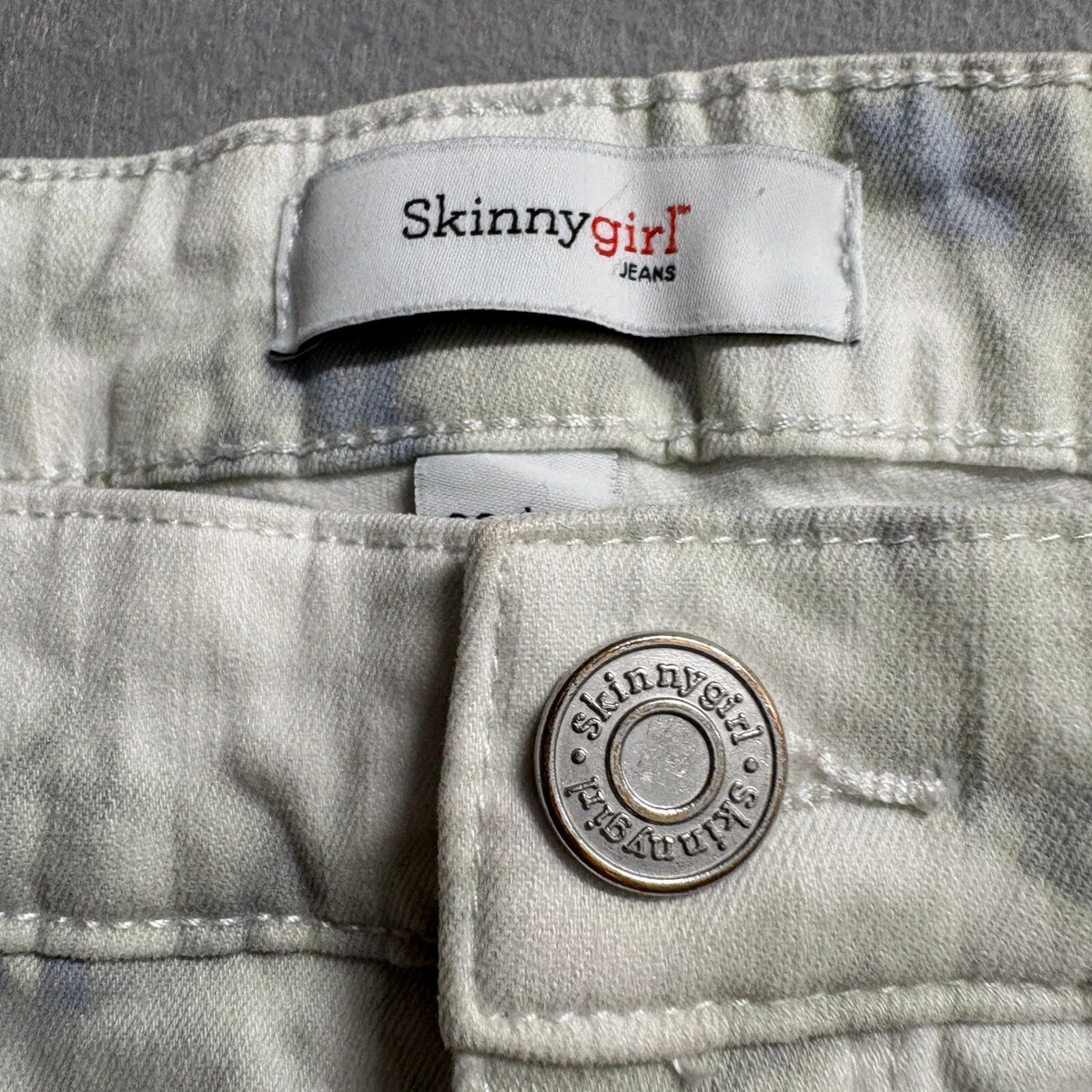 Skinnygirl Maggie Skinny Ankle Jeans Womens Size 30 / 10 Tie Dye Raw Hem Denim