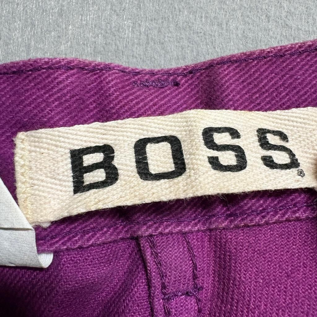 Vintage Hugo Boss Purple Denim Jeans Womens 36L High Rise Straight Leg Made in