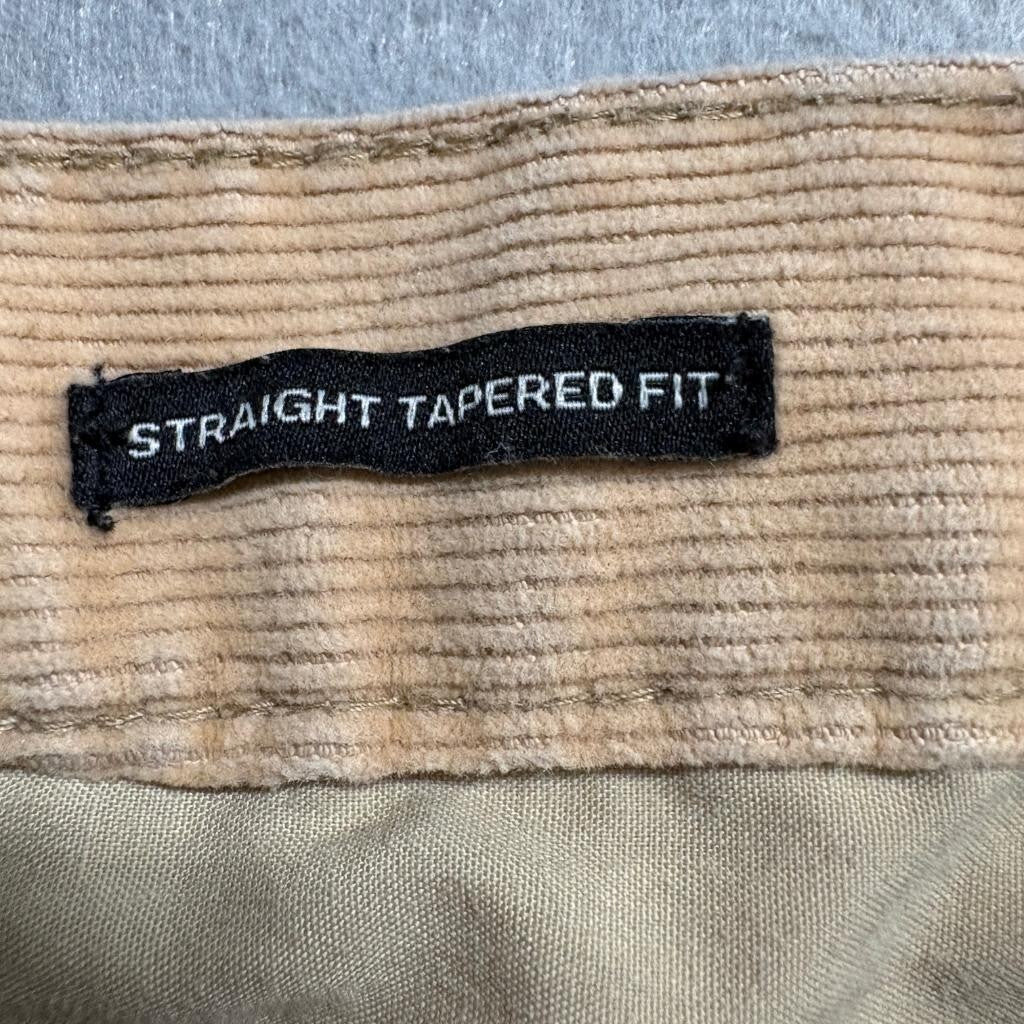 Quiksilver Corduroy Pants Mens 31 Tan Beige Straight Tapered Fit Stretch