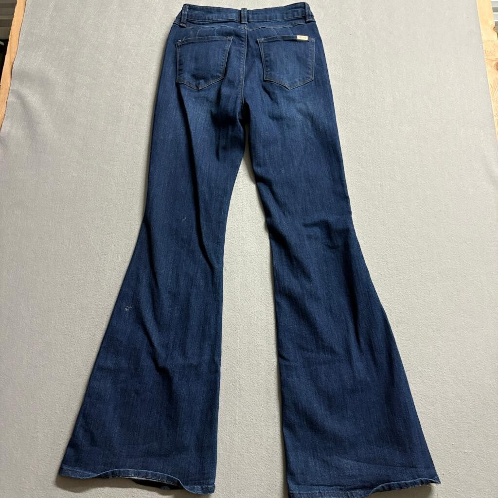 I&M Black Label Flare Jeans Womens Size 3 Blue Denim High Rise Bell Bottoms