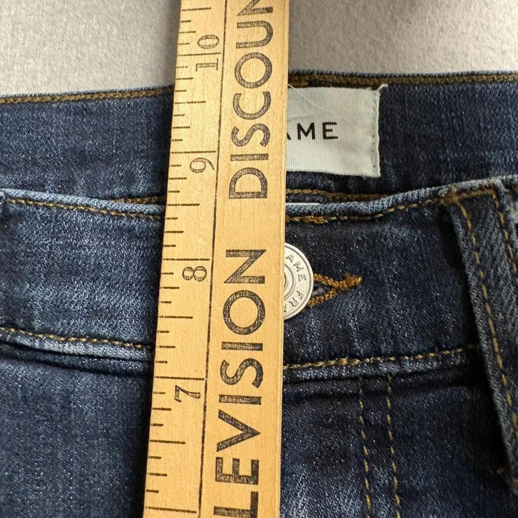 FRAME Le Garcon Crop Jeans Womens 27 Blue Denim Distressed Slim Boyfriend