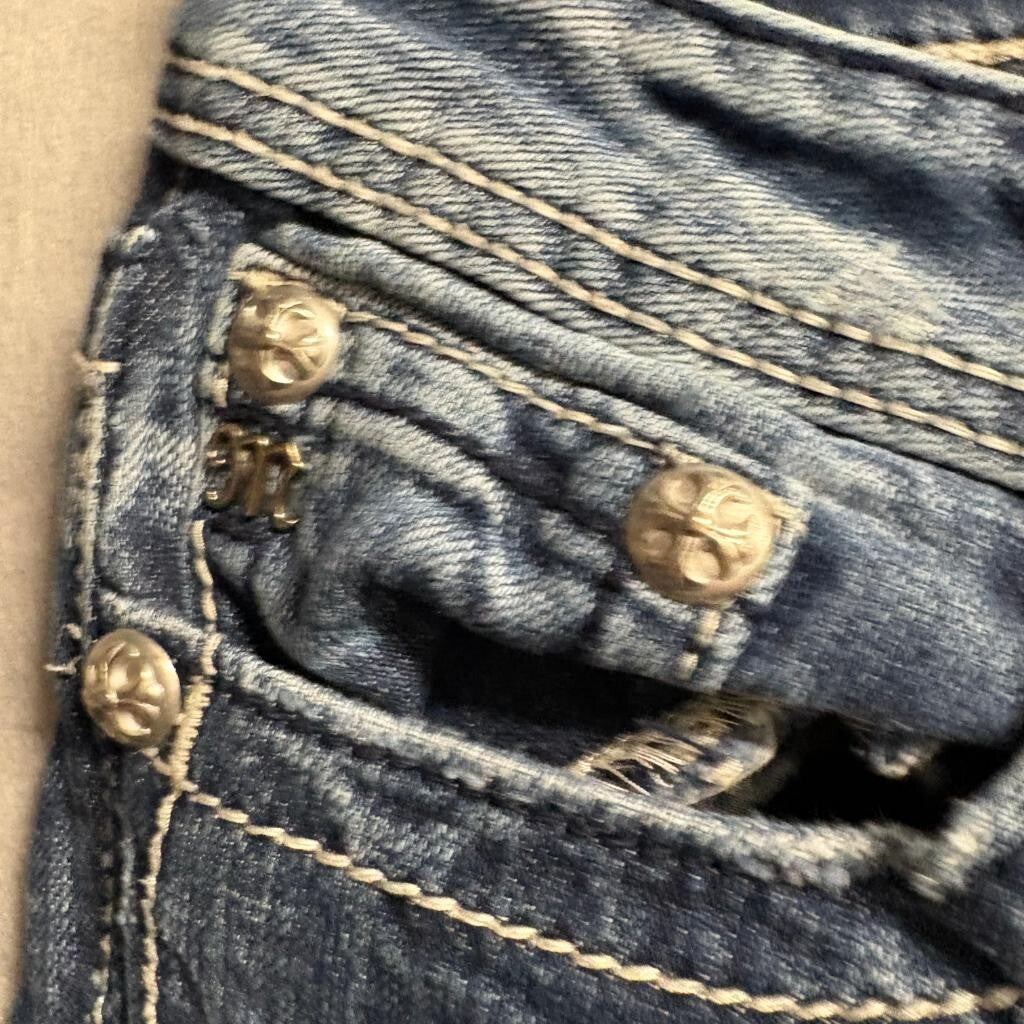 Miss Me Bootcut Jeans Womens Size 30 JP5033-T Blue Denim Embellished Y2K