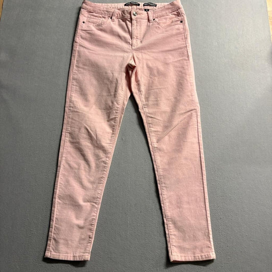 Joe Fresh Slim Corduroy Pants Womens 31 Pink Cotton Blend Stretch Jeans