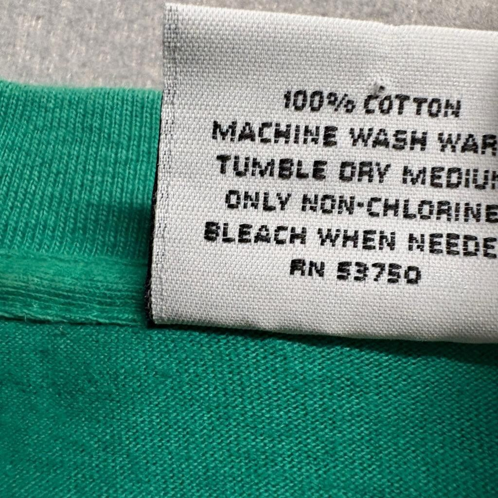 Vintage Key Elements Pocket T-Shirt Mens Large Green Single Stitch Made in USA