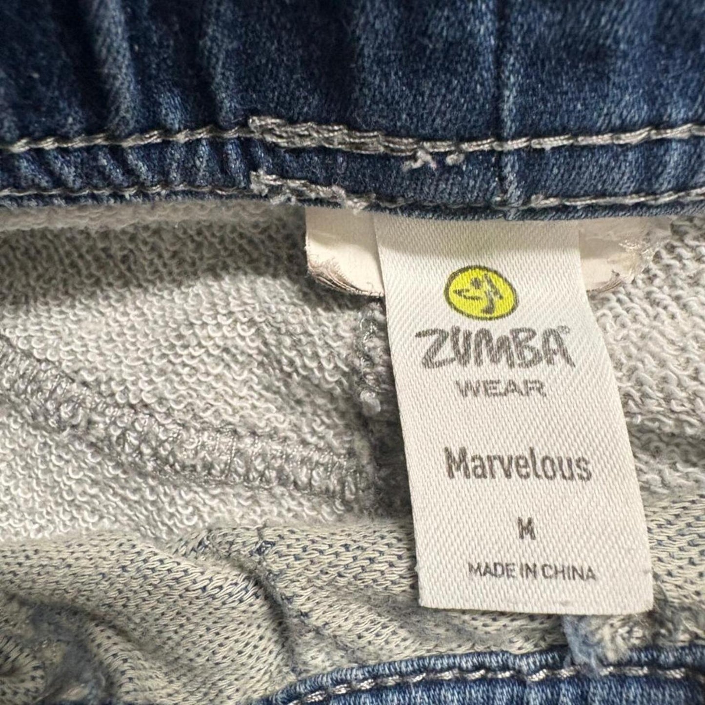 Zumba Wear Marvelous Jogger Pants Mens Medium Blue Denim Gray Sweatpants Hybrid