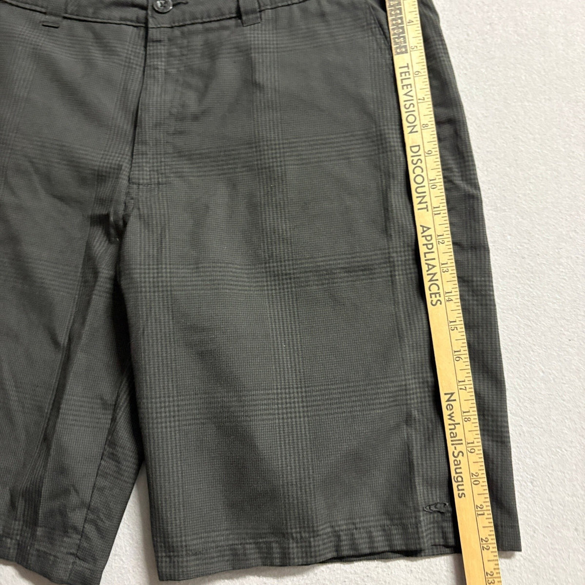 ONeill Hybrid Shorts Mens 36 Gray Plaid Boardshorts Walkshorts Polyester Blend