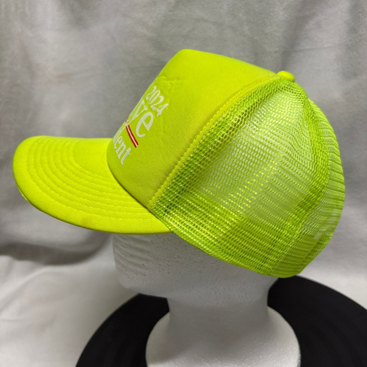 Kanye 2024 for President Trucker Hat Neon Yellow Mesh Snapback Cap Yeezy Ye - Photo 5