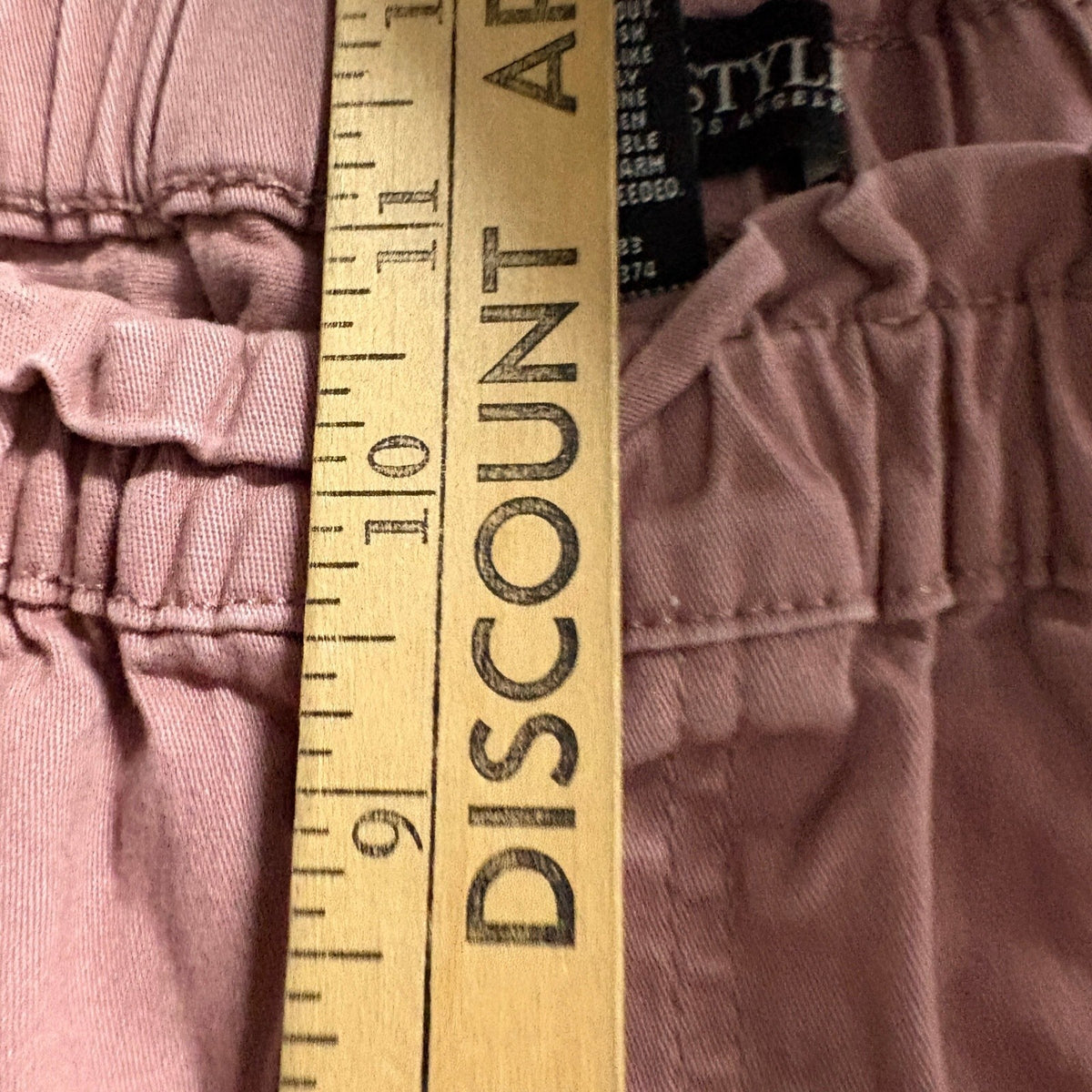 Sound Style Pants Womens Medium Pink Mauve Wide Leg Raw Hem Elastic Waist